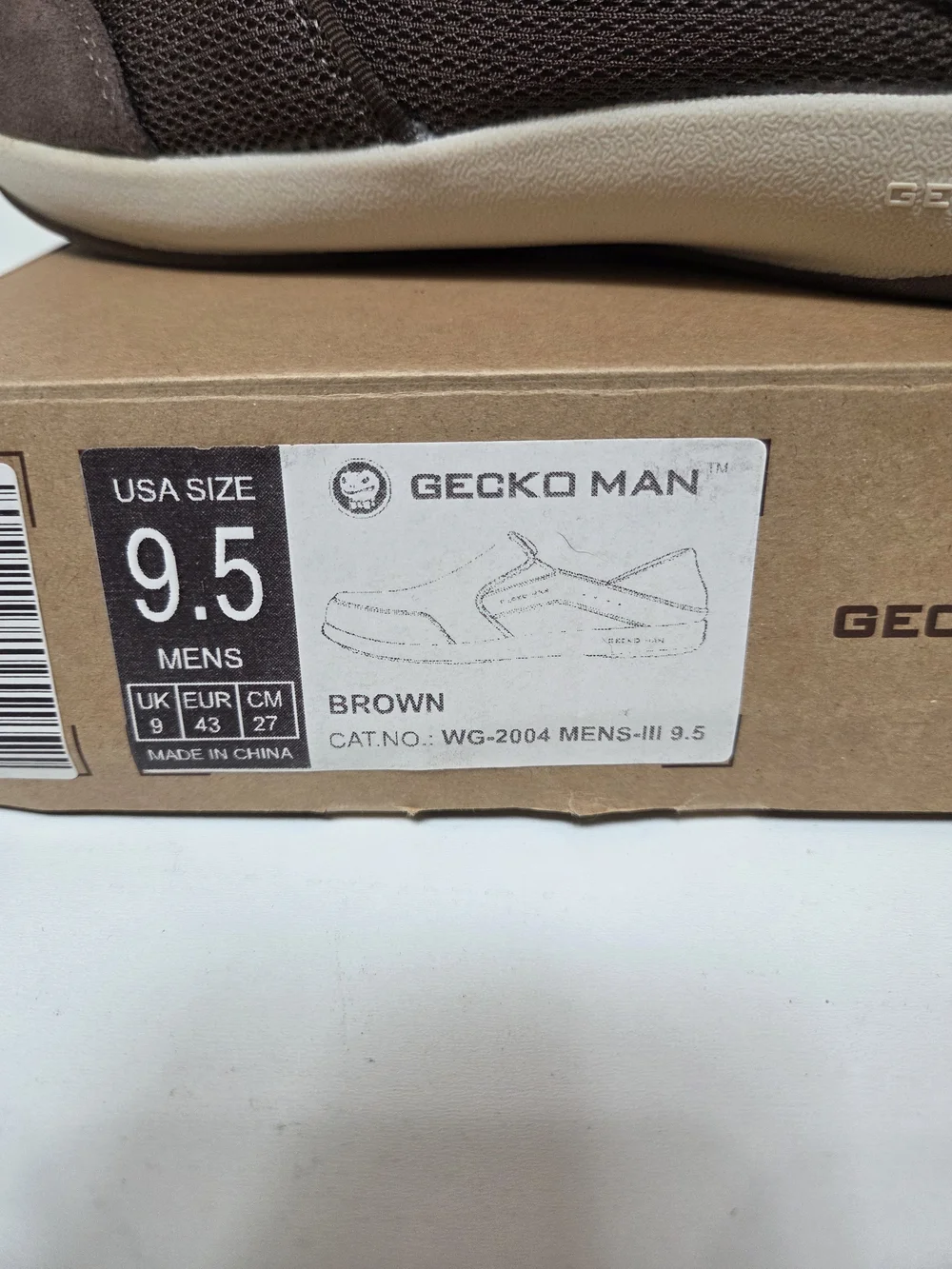 Geckoman Men's 9.5 Brown Mesh Shoes
